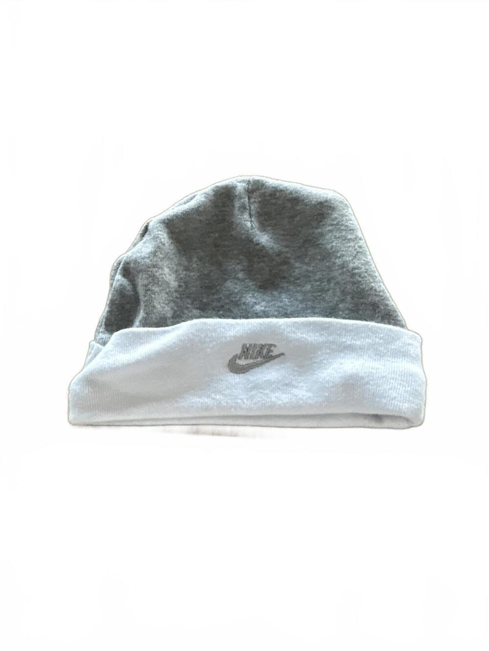 Nike Grey and White Beanie Baby Hat 0 3 6 months old boys girls infant